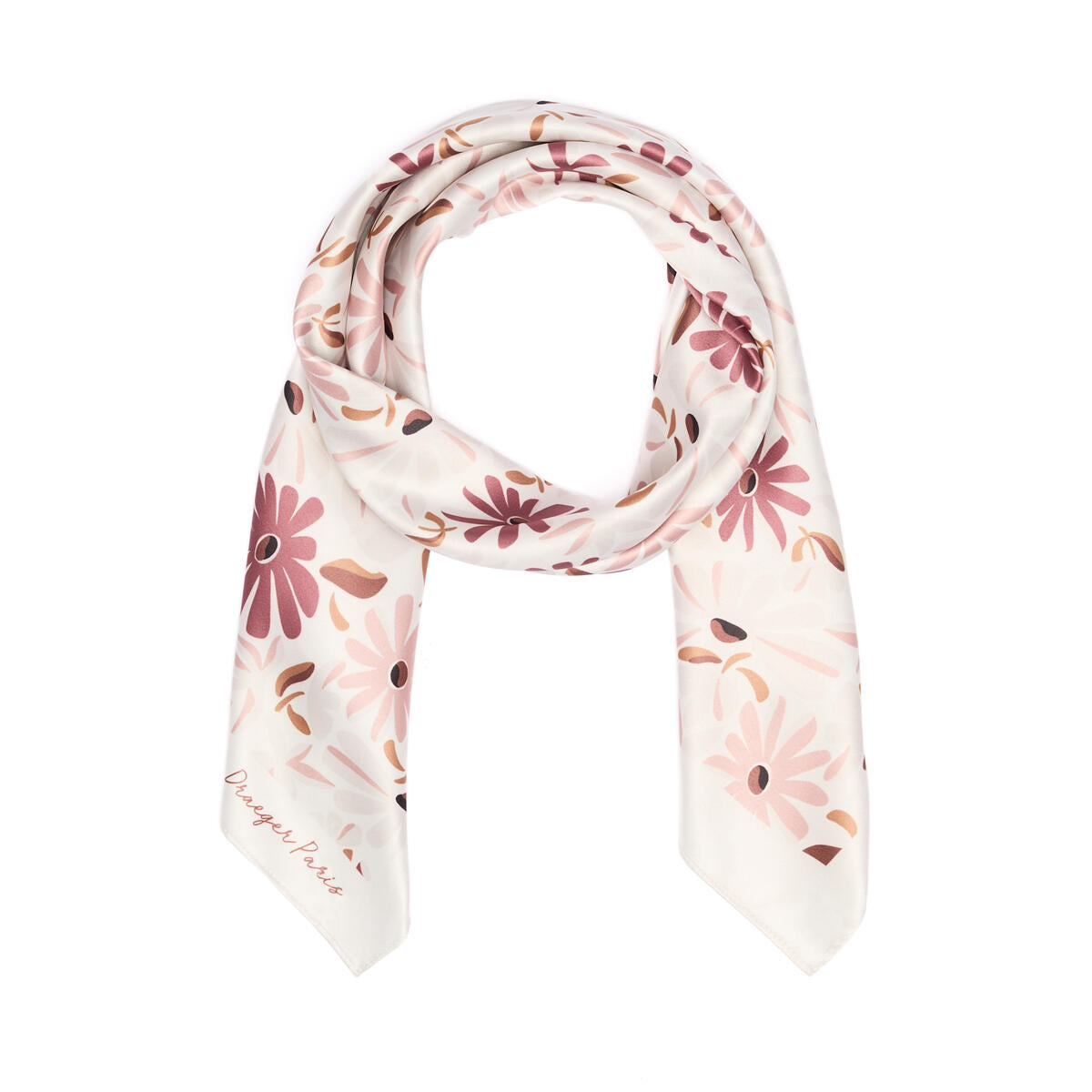 Grand carré chic Fleurs nude 2