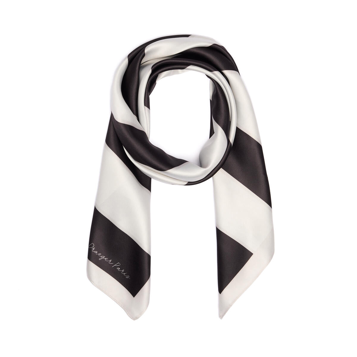 Grand carré chic Rayures noir 2