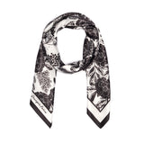 Grand carré chic Fleurs noir 2