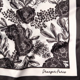 Grand carré chic Fleurs noir 3