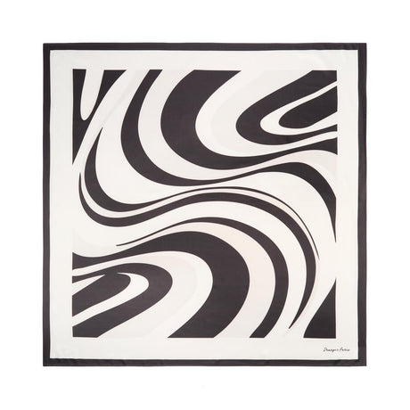 Grand carré chic Géométrique noir 1