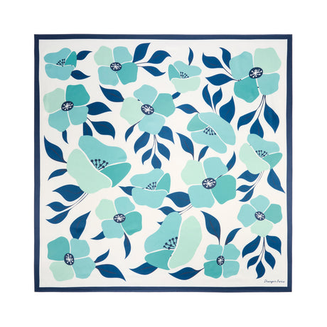 Grand carré chic Fleurs bleu 1