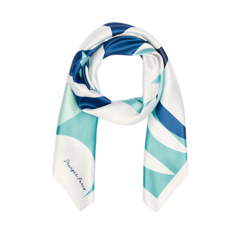 Grand carré chic Géométrique bleu 2