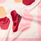 Grand carré chic Fleurs rouge 3