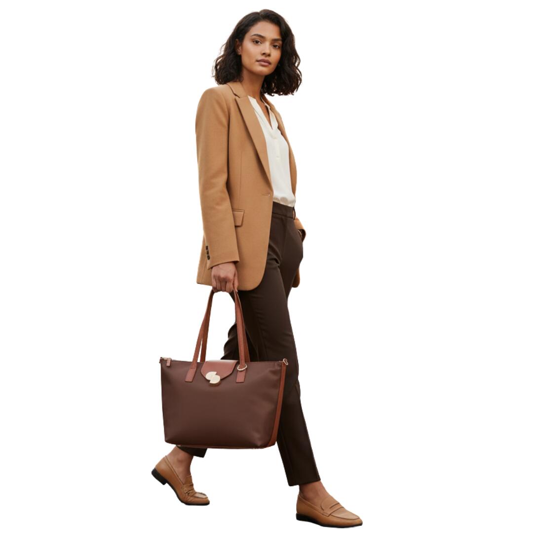 Grand Cabas Toile Chocolat 5