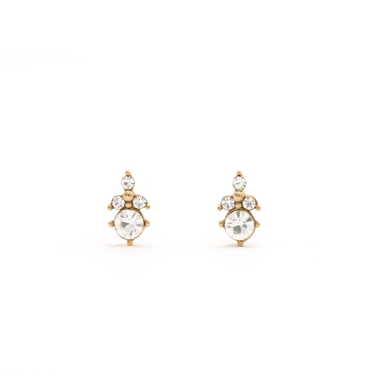Boucles d'oreilles Dorée Pierres Blanches 1