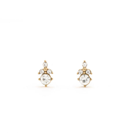 Boucles d'oreilles Dorée Pierres Blanches 1