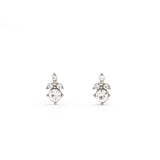 Boucles d'oreilles Argentées Pierres Blanches 1