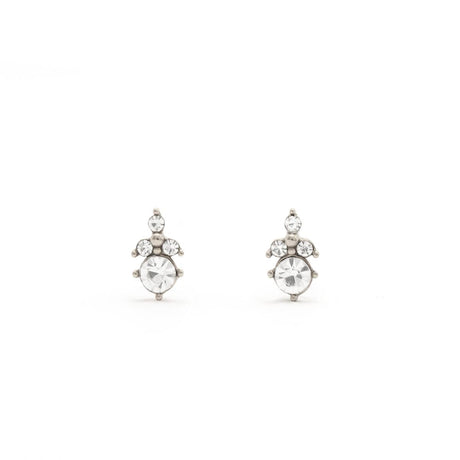 Boucles d'oreilles Argentées Pierres Blanches 1