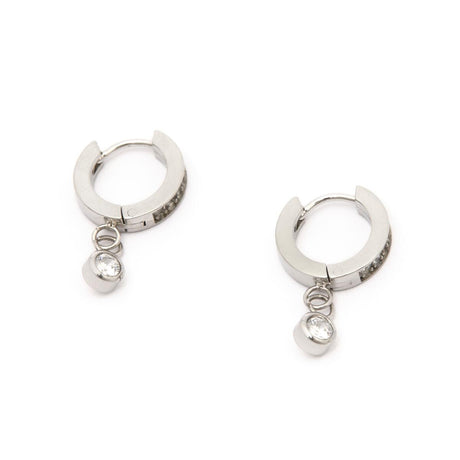 Créoles Argentées Pierres Blanches 2