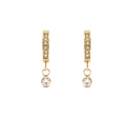 Créoles Dorées Pierres Blanches 1