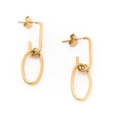 Boucles d'oreilles Dorées Ovales 2