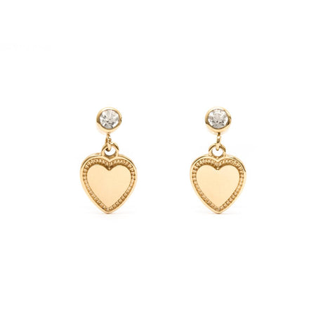 Boucles d’oreilles Pendantes Dorées Cœurs 1