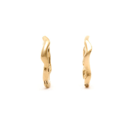 Boucles d'Oreilles Créoles Dorées Vagues 1