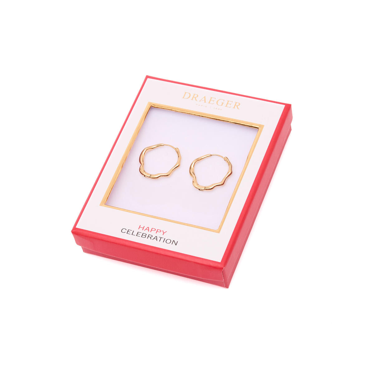 Boucles d'Oreilles Créoles Dorées Vagues 3