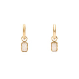 Boucles d'Oreilles Dorées Pierre Blanches 1
