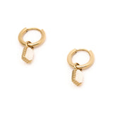 Boucles d'Oreilles Dorées Pierre Blanches 2