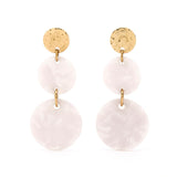 Boucles d'Oreilles Dorées & Nacrées 1