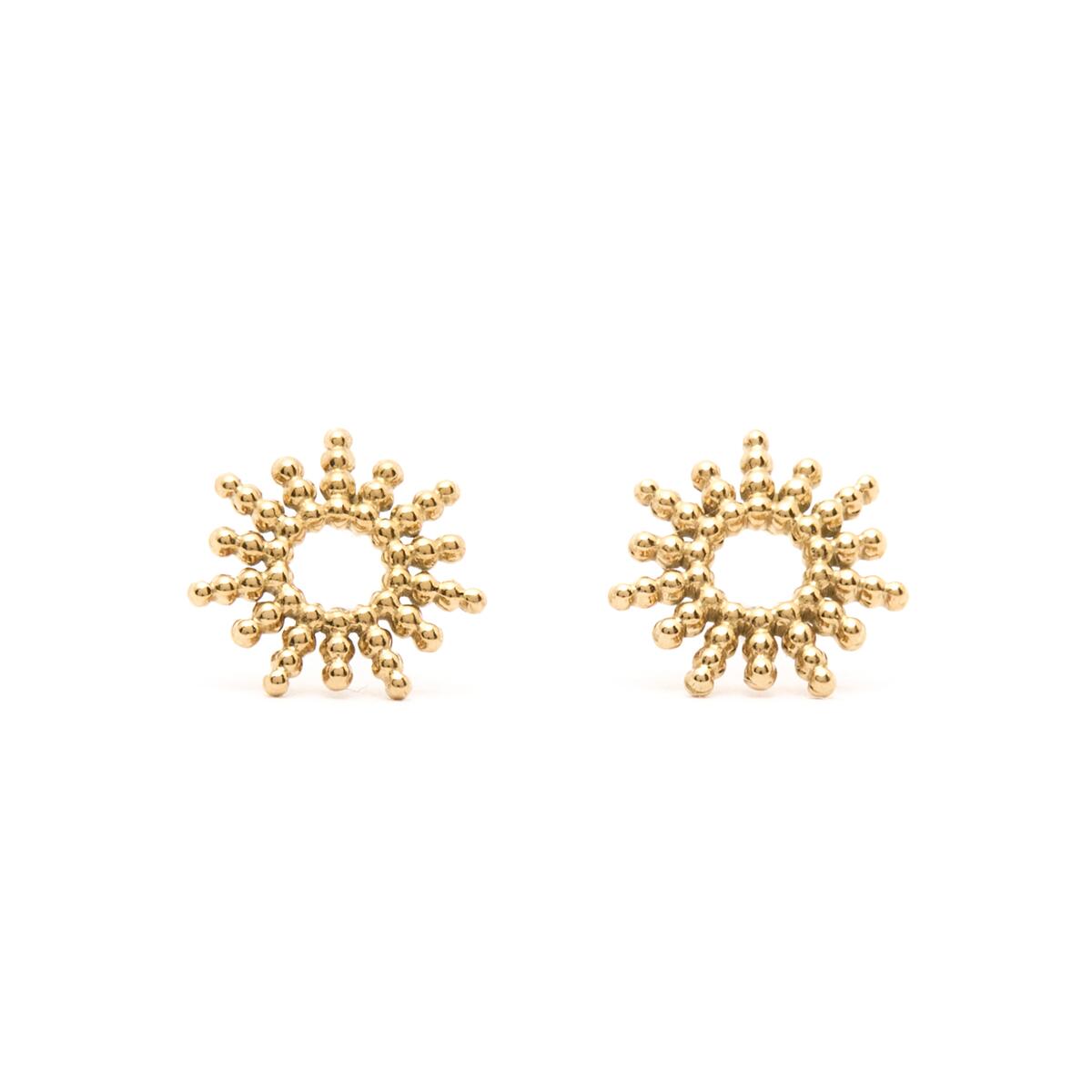 Boucles d'Oreilles Puces Dorées Soleil 1