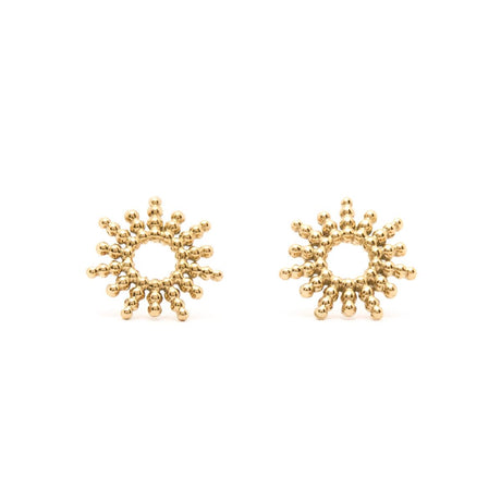Boucles d'Oreilles Puces Dorées Soleil 1