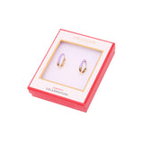 Boucles d'Oreilles Créoles Dorées Email Violet 3