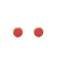 Boucles d'oreilles Rondes Email Orange 1