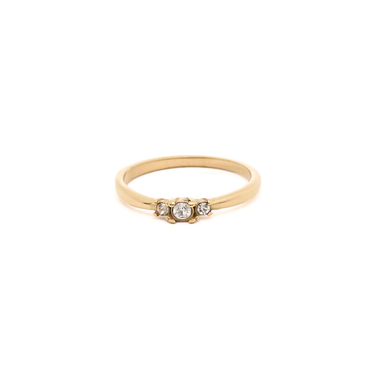 Bague Dorée Pierres Blanches 1