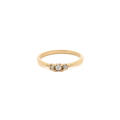 Bague Dorée Pierres Blanches 1