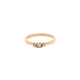 Anillo con dije de onda de acero inoxidable - Oro