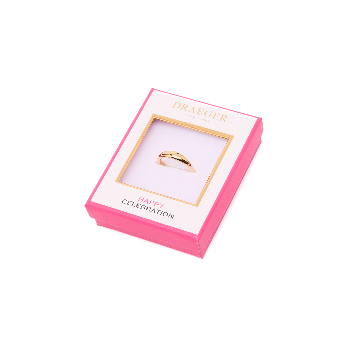 Anillo con dije de onda de acero inoxidable - Oro