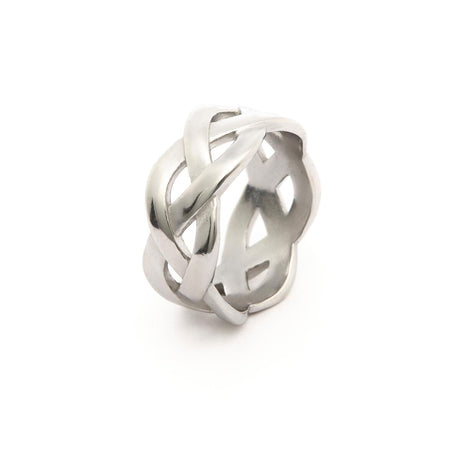 Anillo con dije de onda de acero inoxidable - Oro
