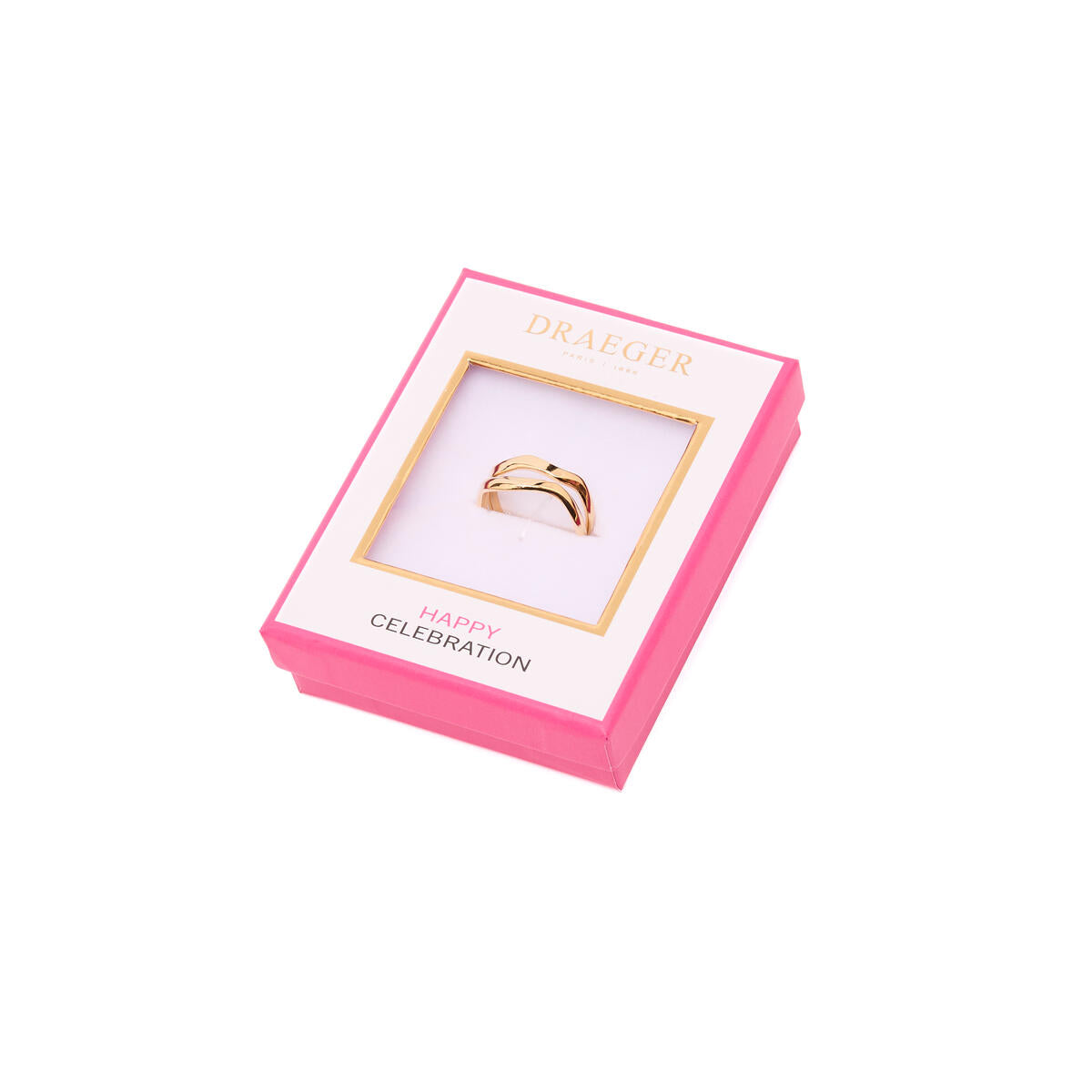 Bague Dorée Double Anneaux Ondulés 3