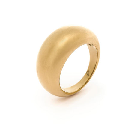 Anillo con dije de onda de acero inoxidable - Oro