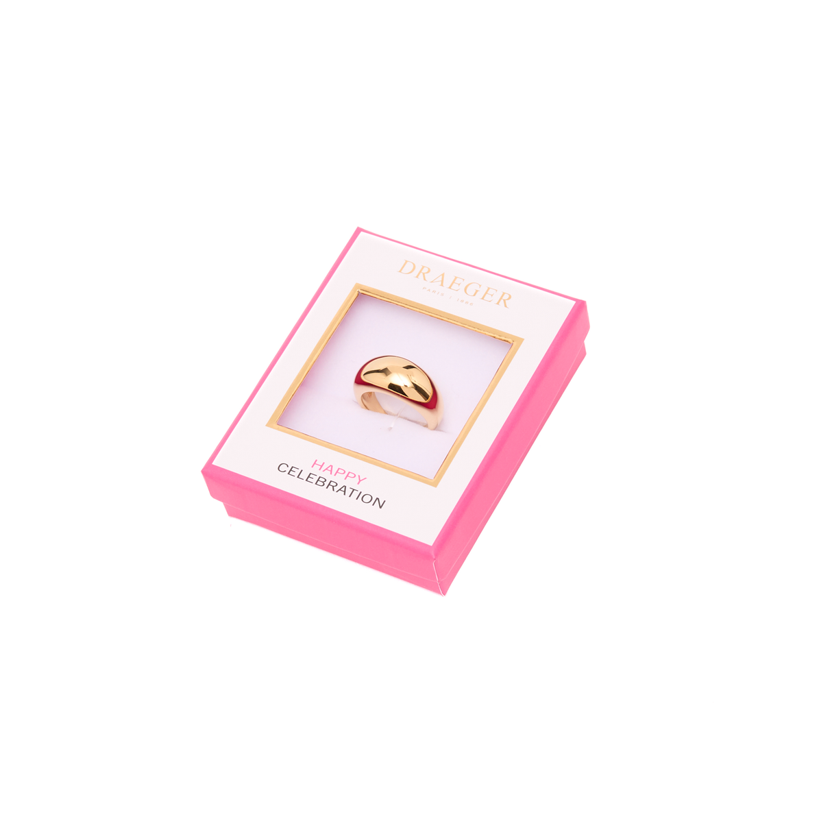 Anillo con dije de onda de acero inoxidable - Oro