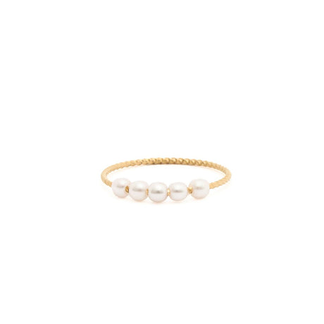 Bague Dorée à Perles 1
