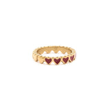 Anillo con dije de onda de acero inoxidable - Oro