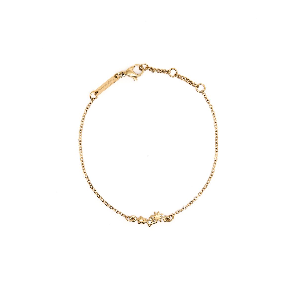 Bracelet Fin Doré Double étoiles 1
