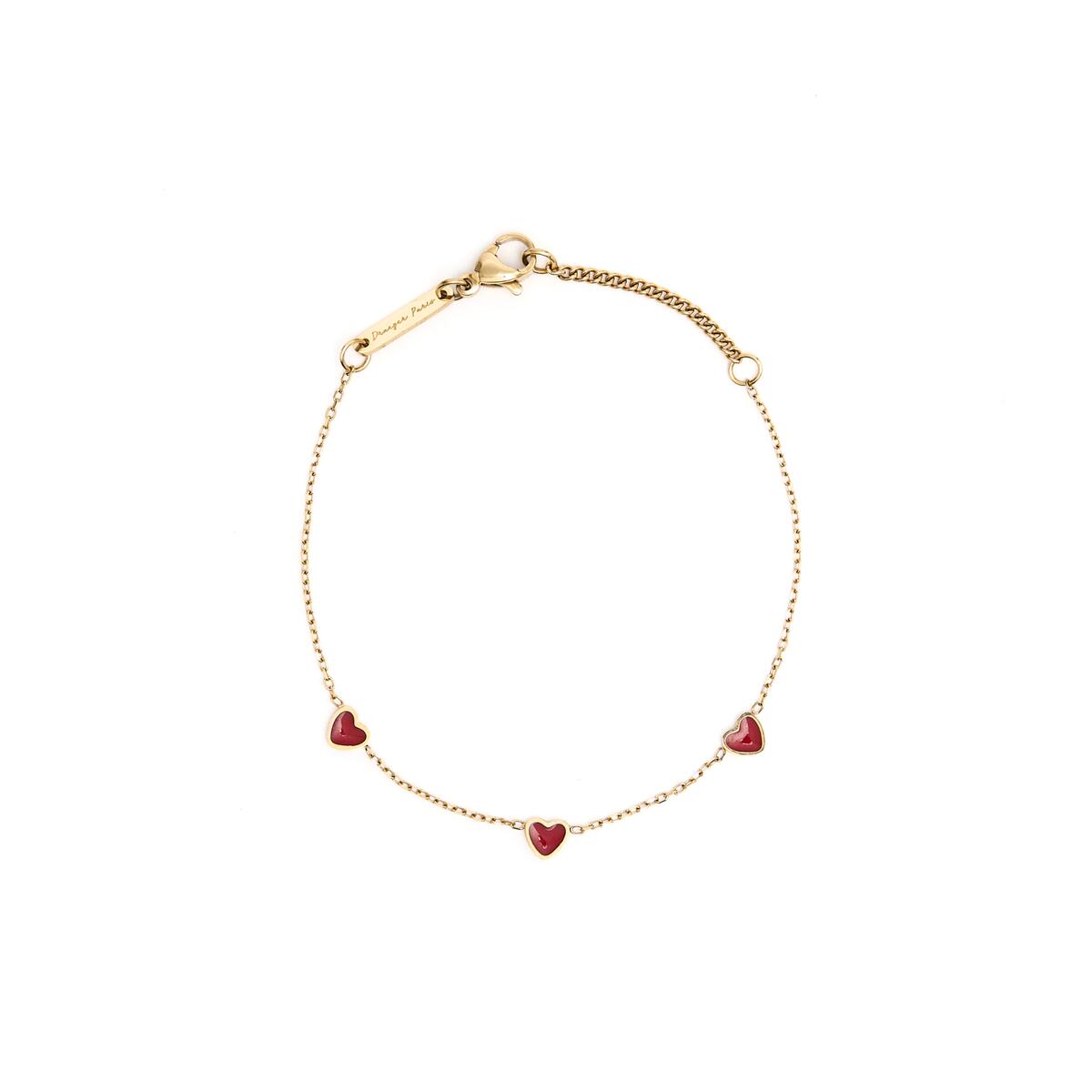 Bracelet Fin Cœurs Rouges 1