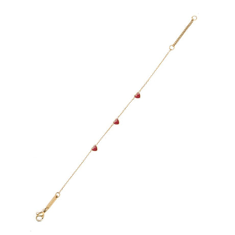 Bracelet Fin Cœurs Rouges 2
