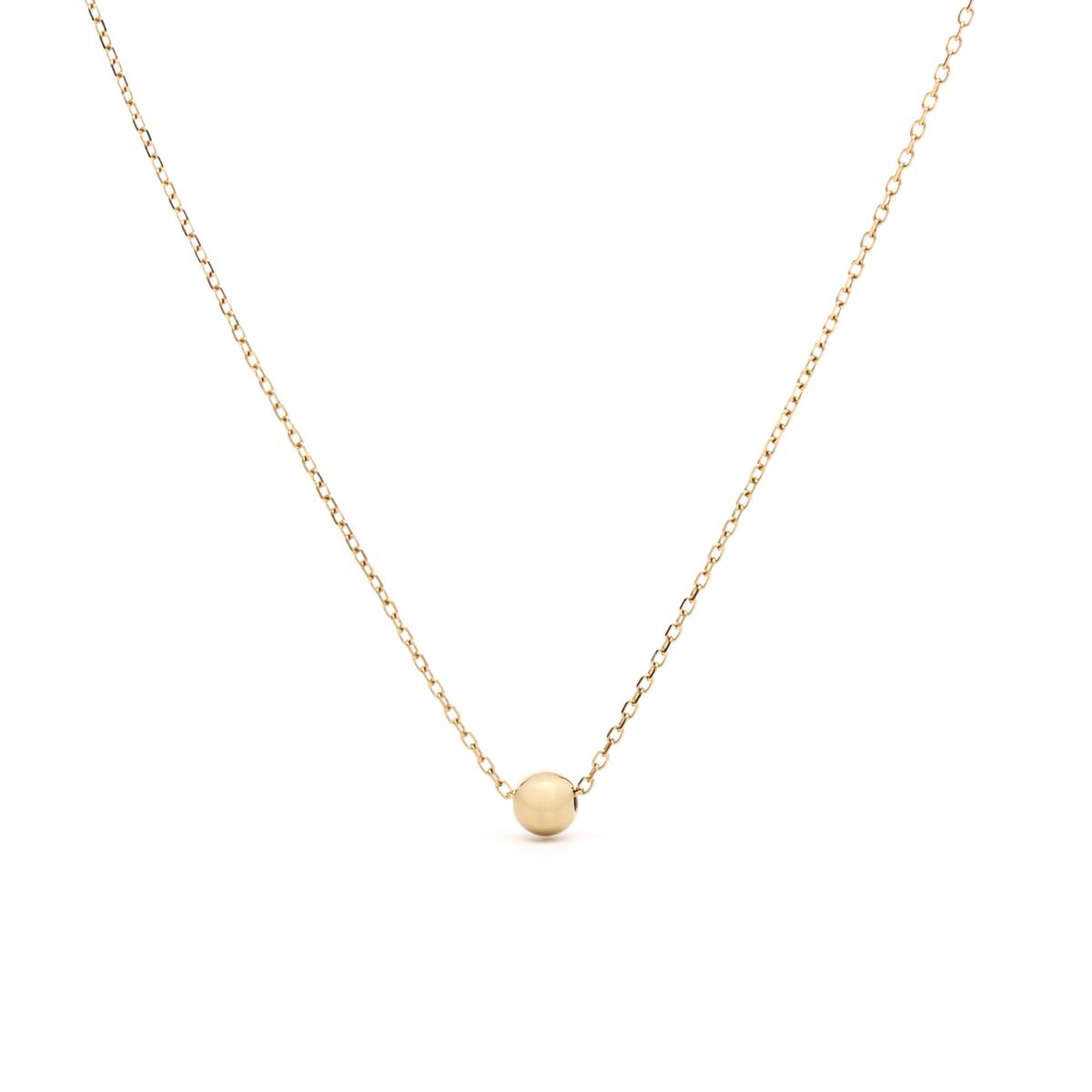 Collier pendentif boule dorée 1