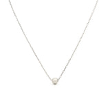 Collier pendentif boule argentée 1