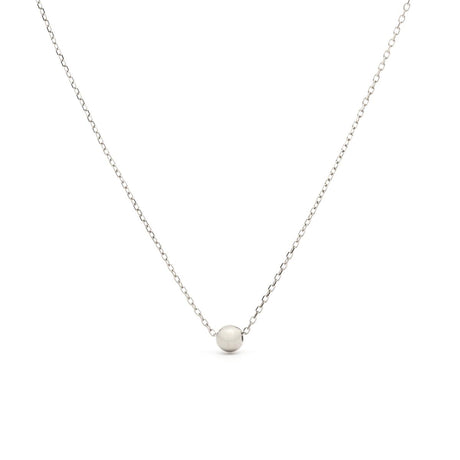 Collier pendentif boule argentée 1
