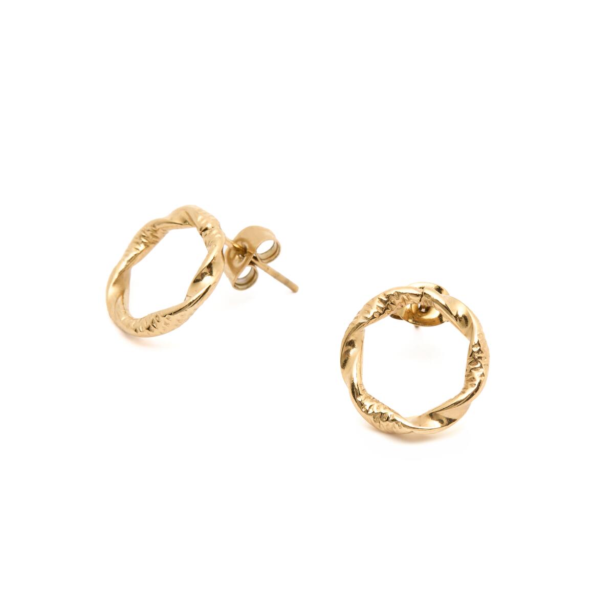 Boucles d’Oreilles Dorées Torsadées 2