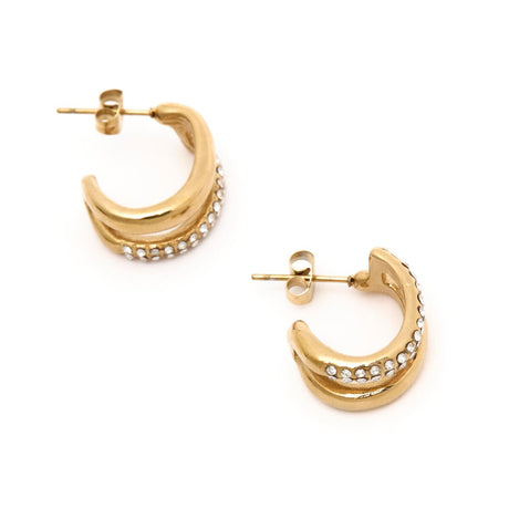 Doubles Créoles Dorées Brillantes 2