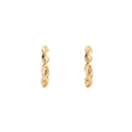 Boucles d’Oreilles Créoles Dorées Torsadées 1