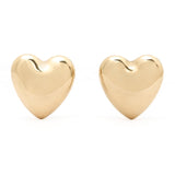 Boucles d'Oreilles Dorées Cœur Bombé 1
