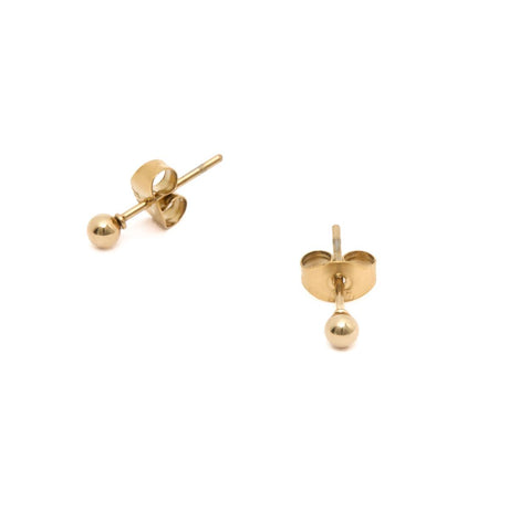 Boucles d'Oreilles Dorées Puces Rondes 2