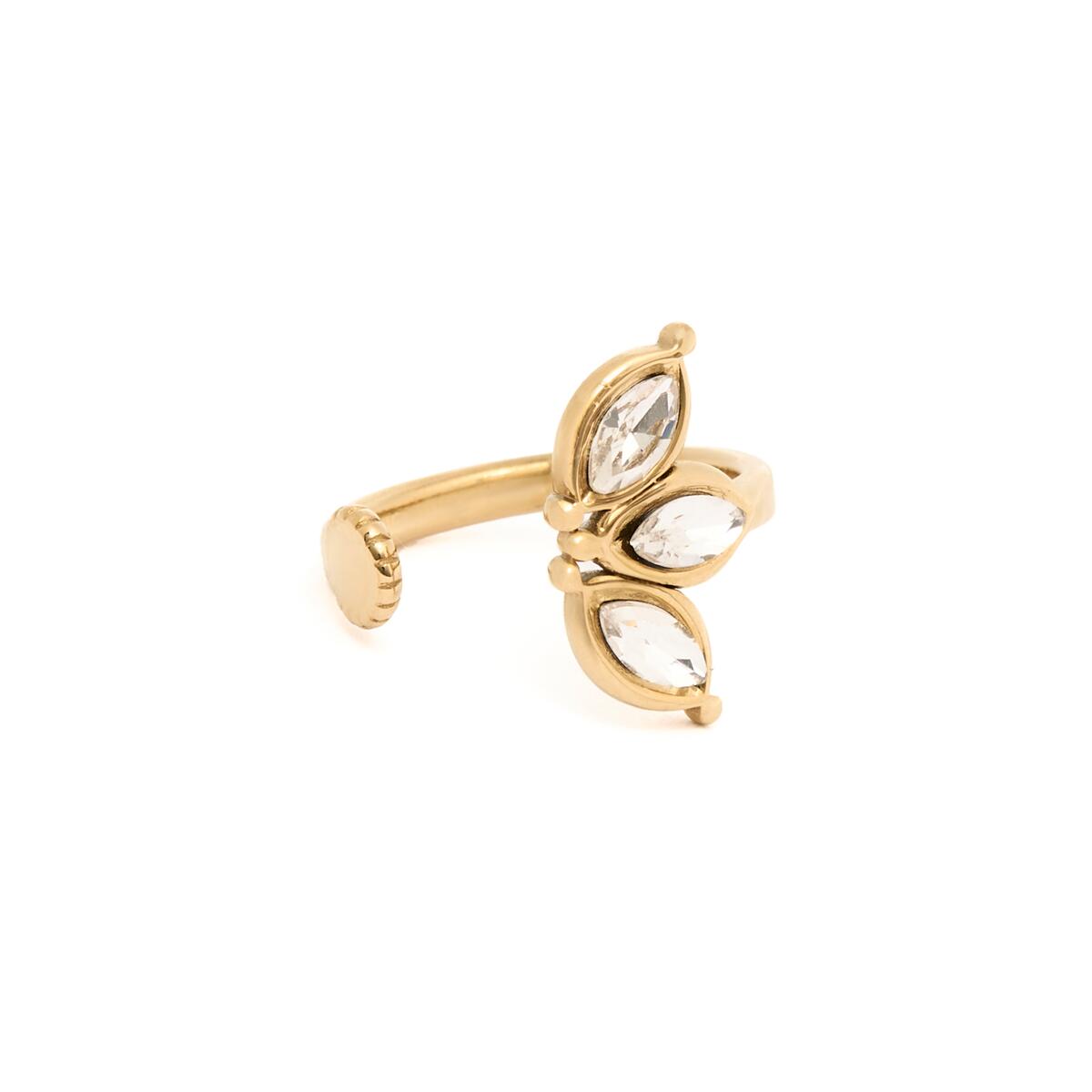 Bague Dorée Demi Fleur Ouverte 1