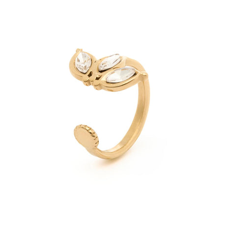 Anillo con dije de onda de acero inoxidable - Oro