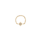 Anillo con dije de onda de acero inoxidable - Oro